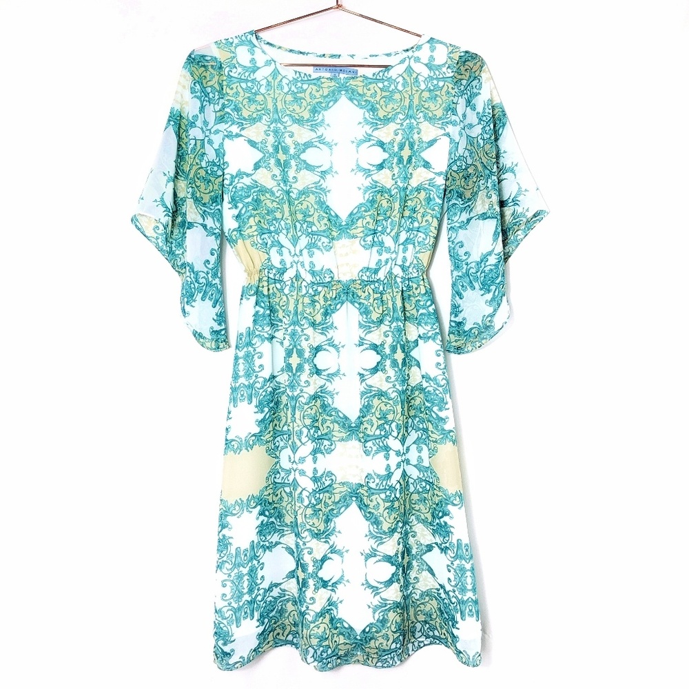 Antonio Melani • Print Kimono Flutter Sleeve Dress